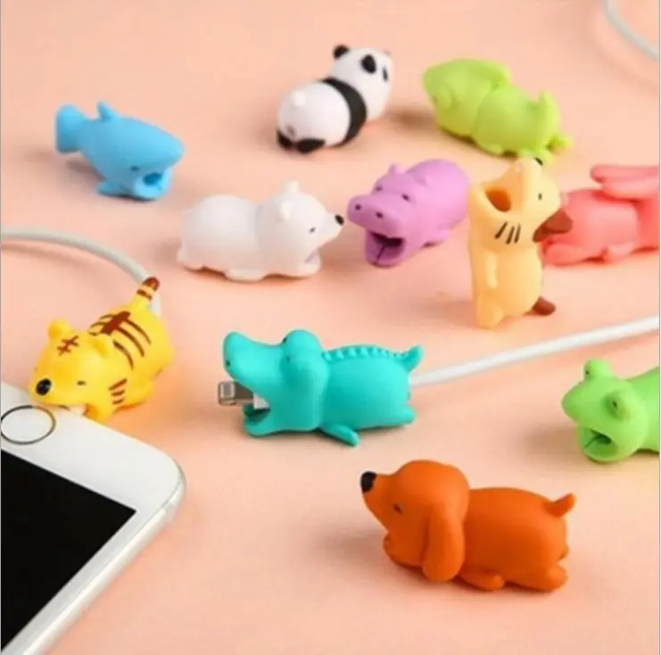 

2021 New Creative Phone Accessory Bite Animal Silicon Charger Cable Protector USB Cable Animal Bite Protector