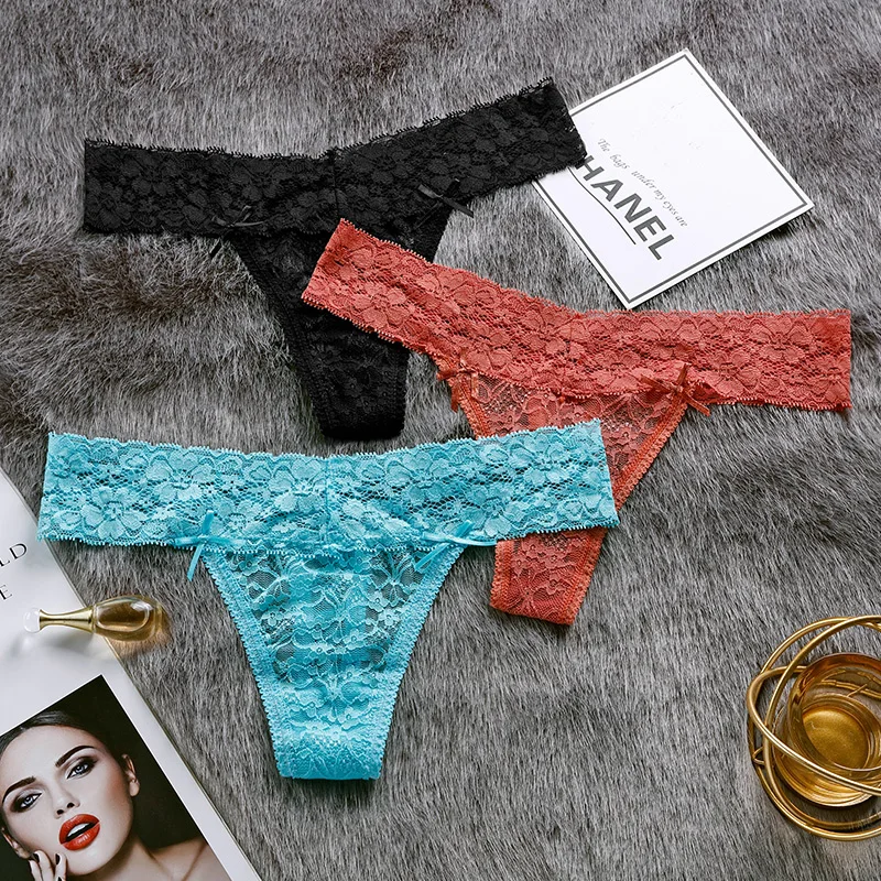 

Lacy Panties T-back Lace Ladies Bikini Panties Sexy G String Women's Panties Thong Sexy Underwear, 6 colors