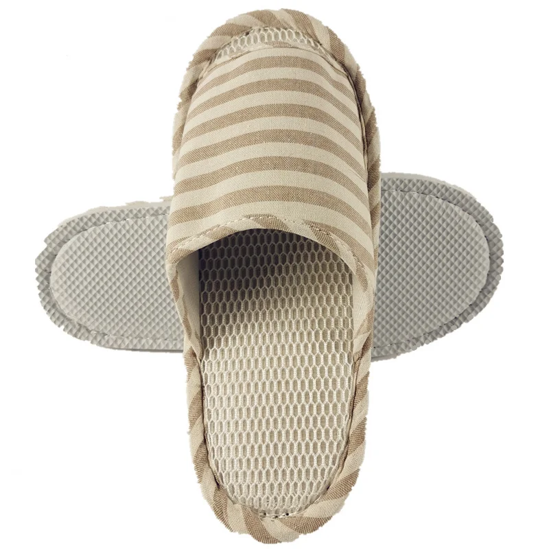 

Made in China manufacturer factory Men's Cotton Linen Washable Breathable Home Shoes Open Toe House Home Daily Slippers, Yellow ,white or custom