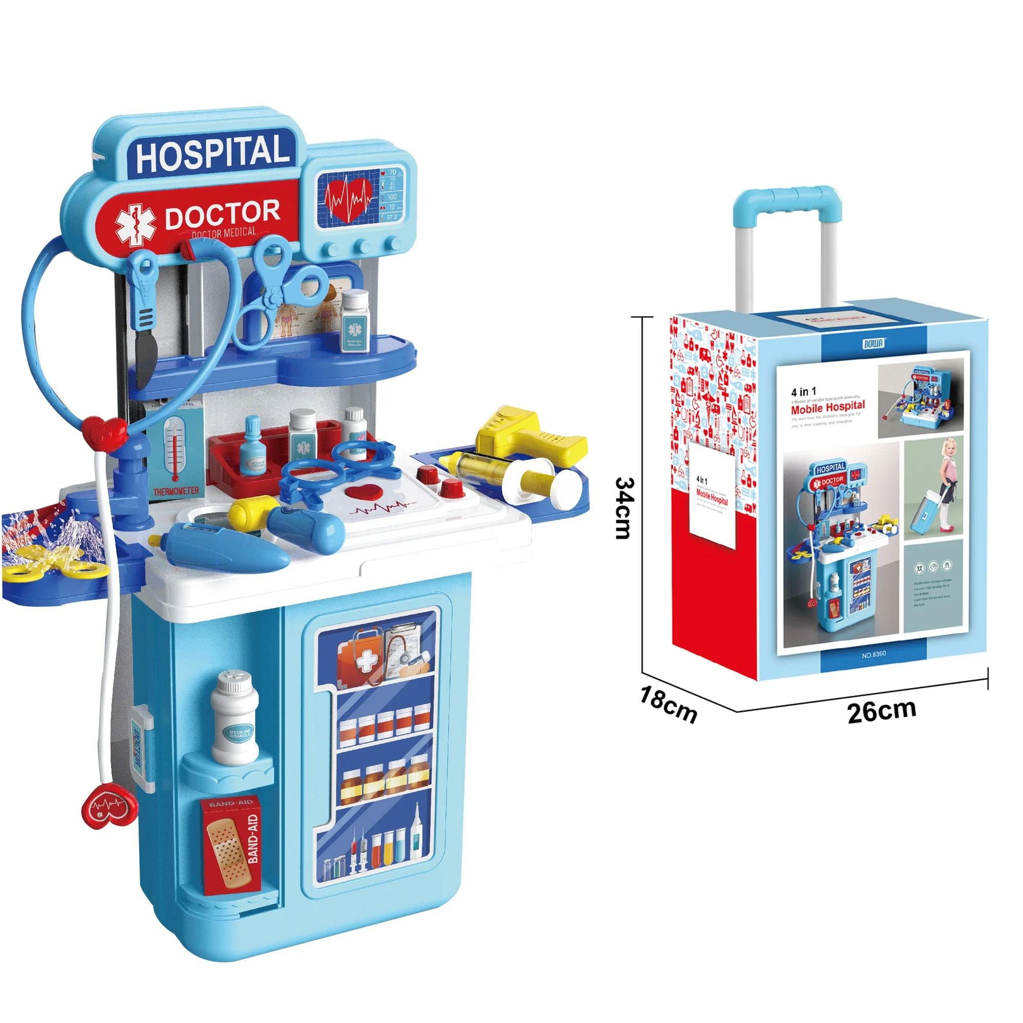 
Pretend Play Learning Toy doctor set toy educational 4 in 1 Doctor Toys Kit with light and sound for kids 