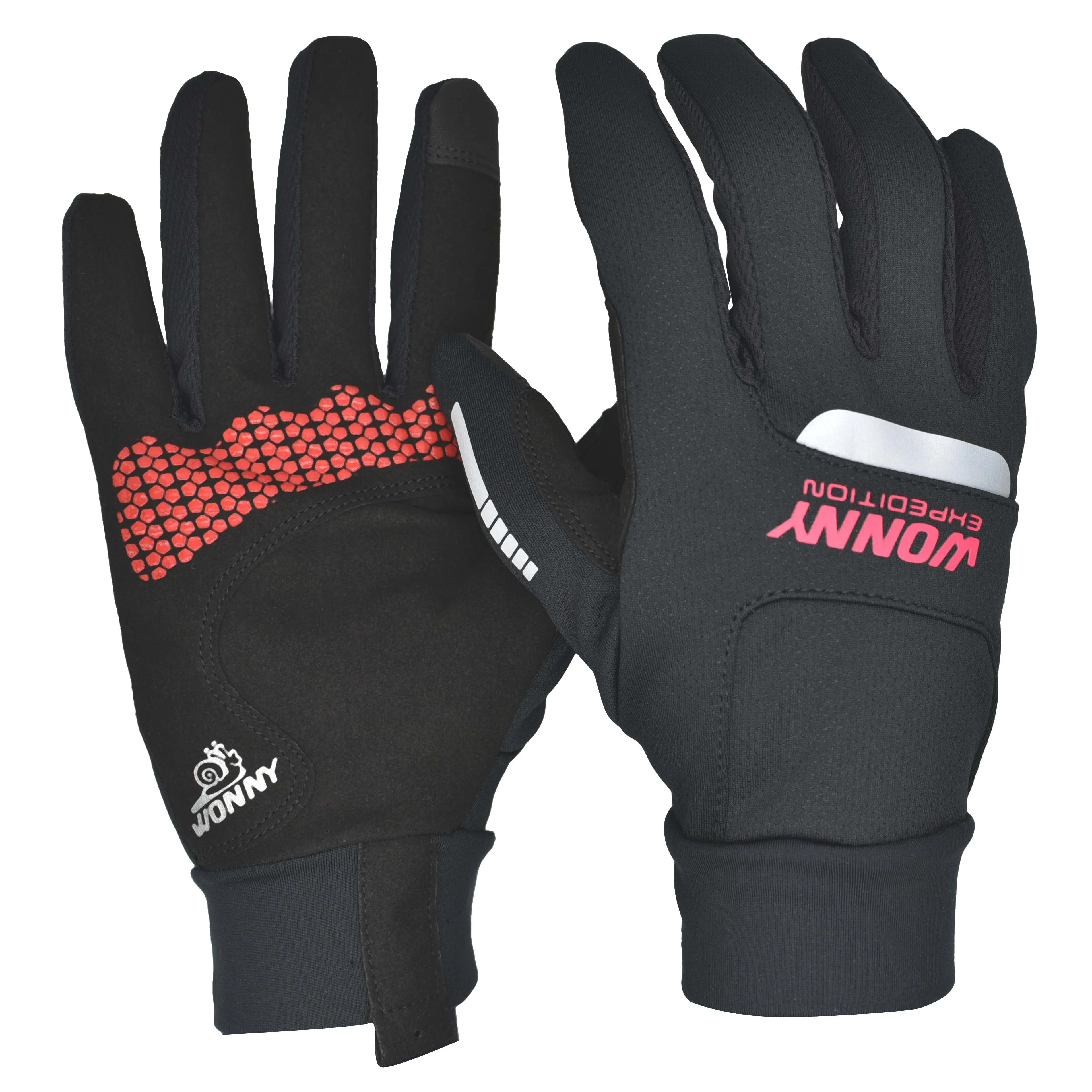 

Wonny Silicone Palm Outdoor racing Touch Screen Cycling Other Sports Gloves, Black, grey, blue