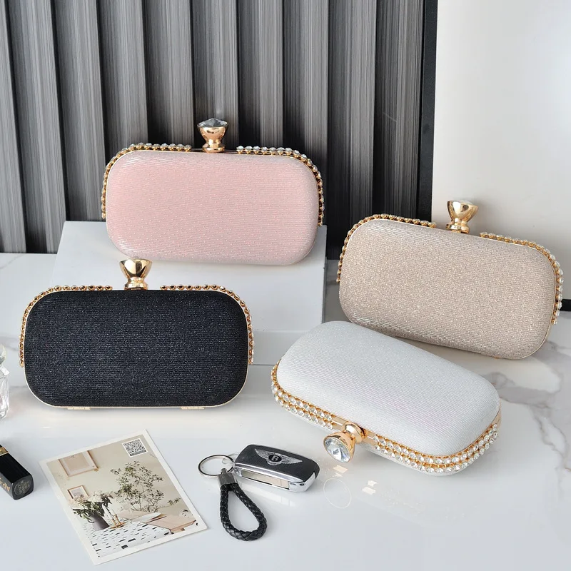 

Set Auger Clutch Evening Bags Pure Color Glitter Evening Bags Fashion Women Evening Bag