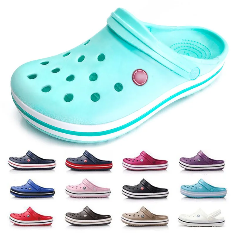 

Shoes Garden New Designs Ladies EVA Anti-Slip Beach Slides Sandals Unisex Blue Clogs Shoes Classic Garden Slippers For Women