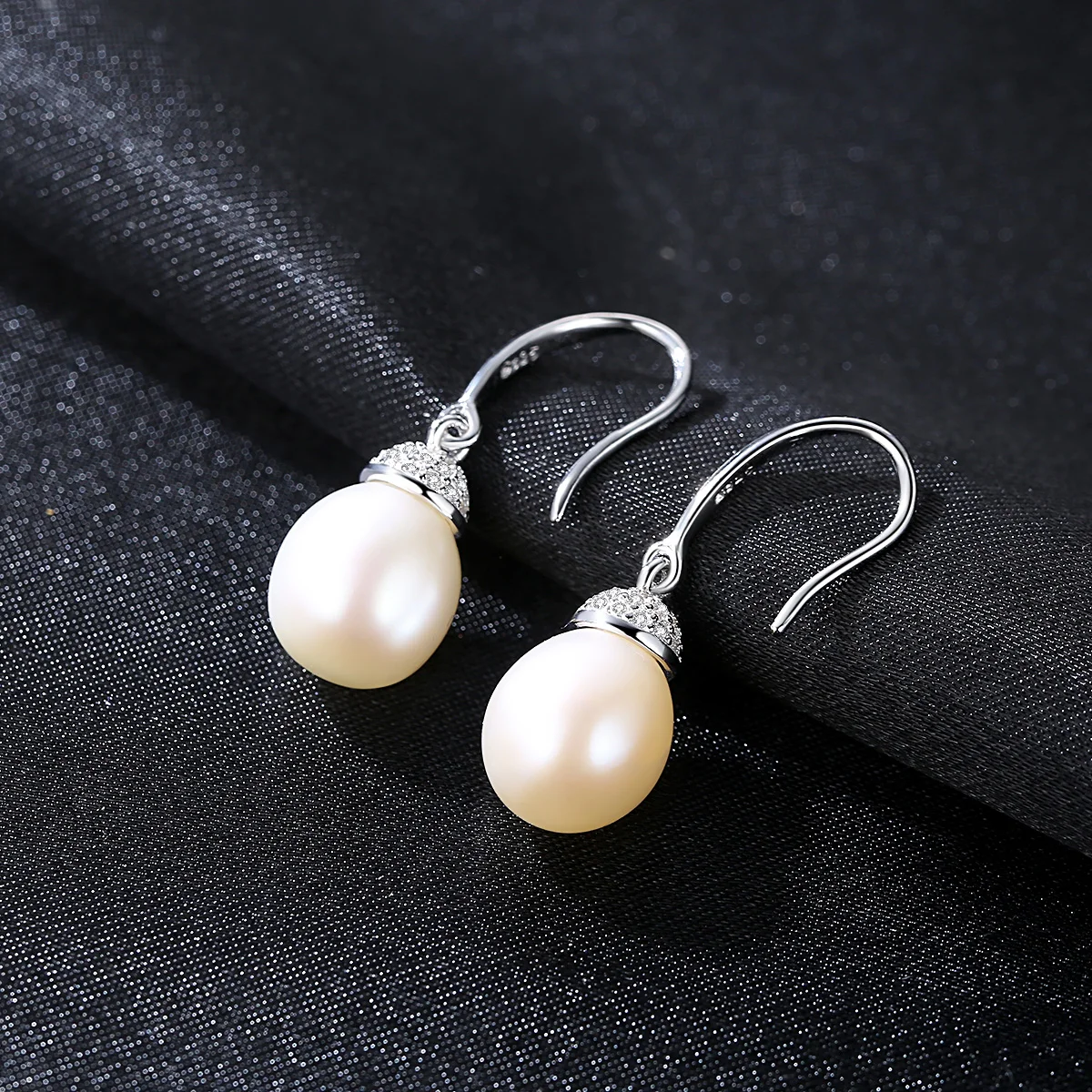 

Sterling Silver Earring Hooks Korean Trend Pearl Drop Simple Zirconia Earrings