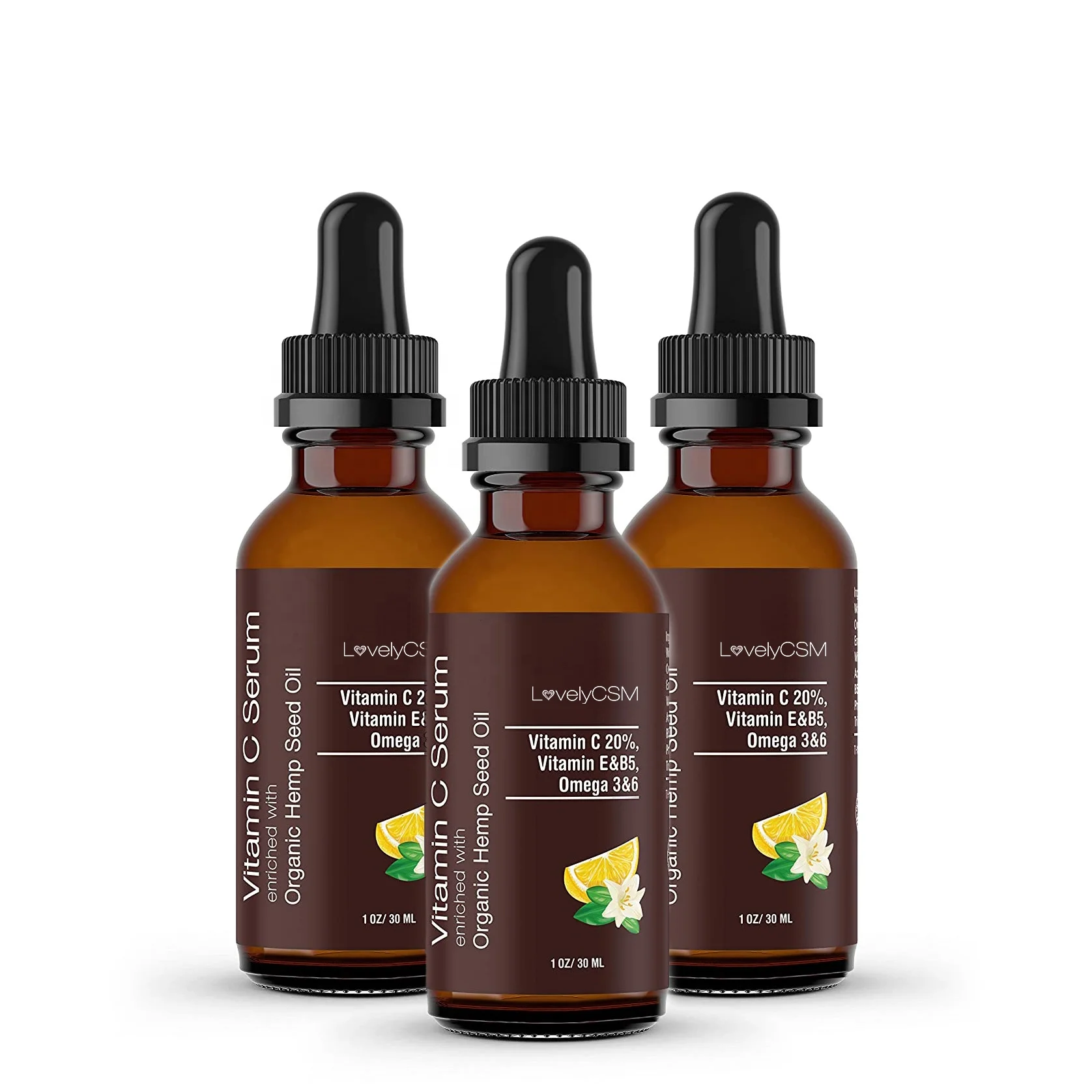 

100% Pure Organic Natural Vitamin C Hyaluronic Acid Skincare Serum Customization Anti-aging Whitening Brightening Body Serum Set