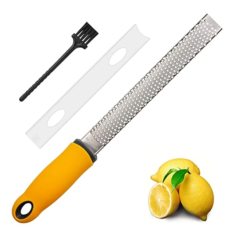 

Hot Sale Parmesan Cheese Ginger Garlic Chocolate Grater With Sharp Stainless Steel Blade and Protective Cover Lemon Zester, As shown
