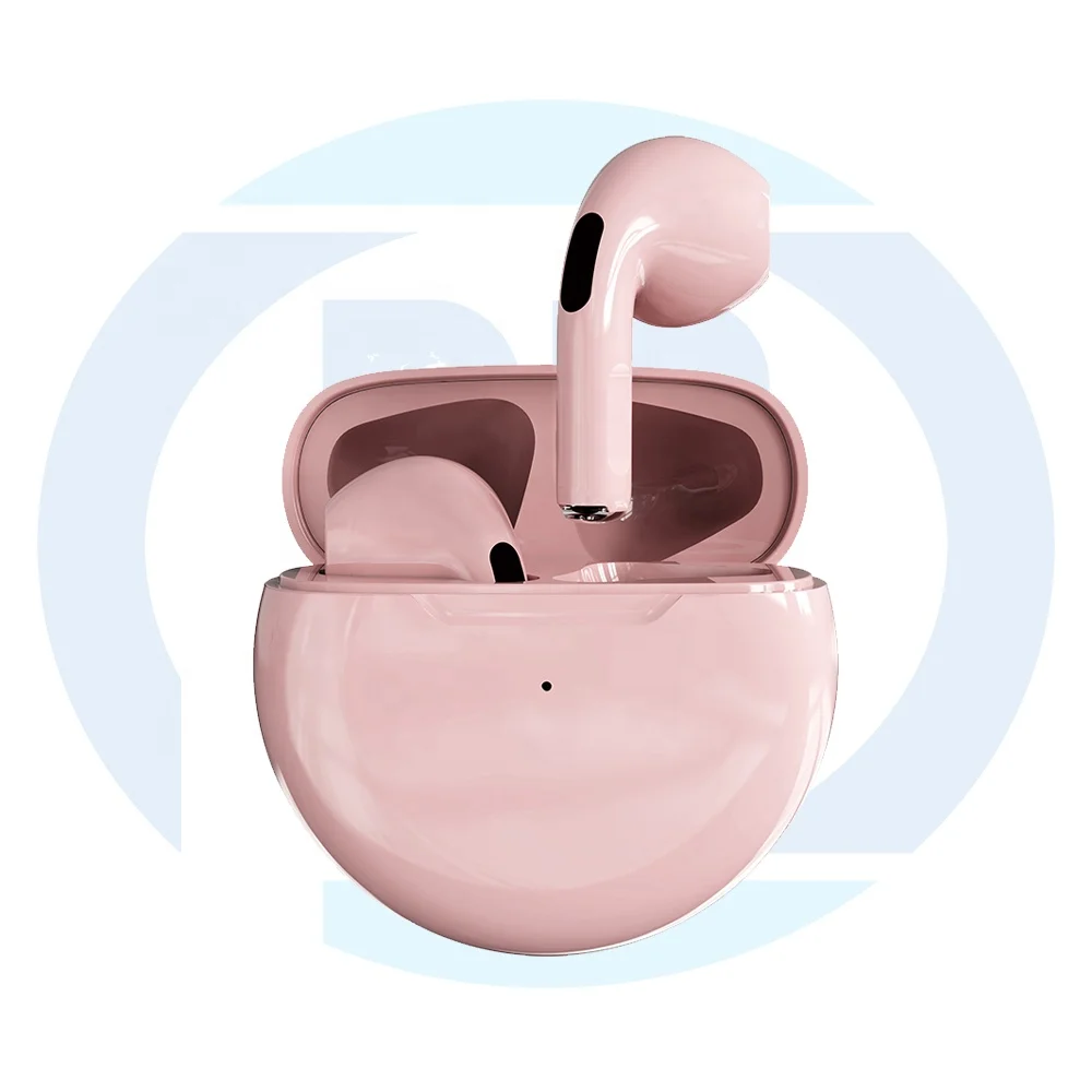 

High Quality TWS Pro 6 9D Stereo Mini In-Ear Earbuds Sport True Wireless Earphone Pro6, Black, white, orange,blue,dark blue,pink