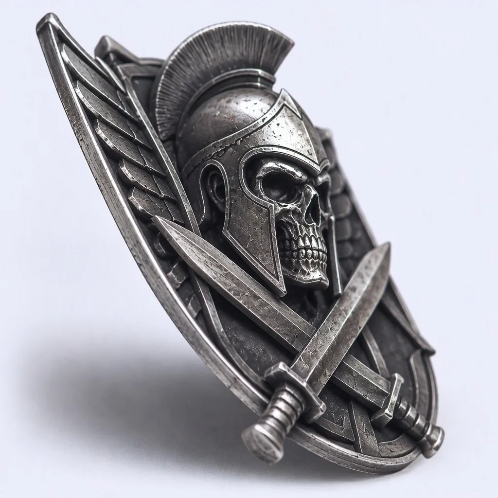 45-Degree Spartan Warrior Skull Crest