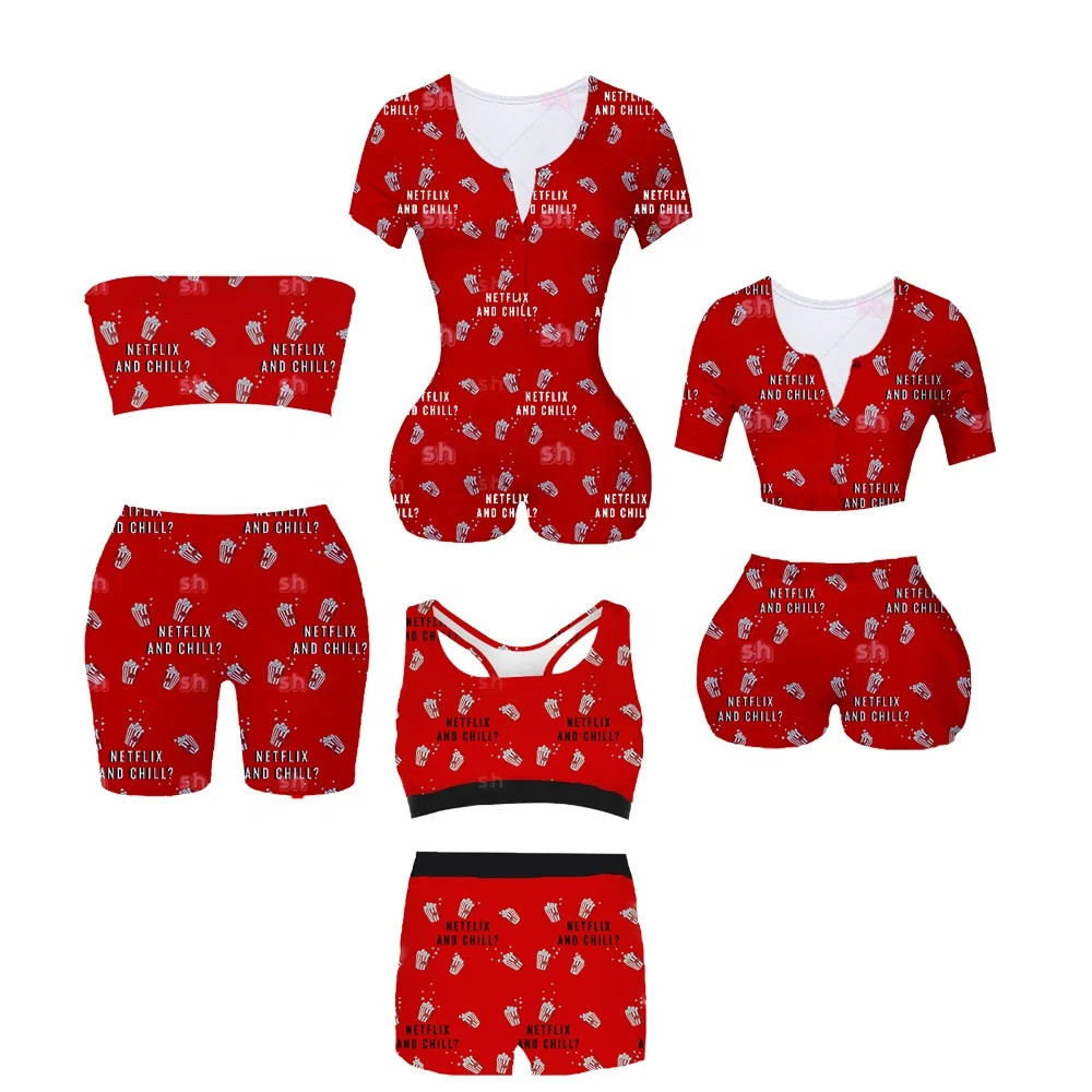 

Custom Hot Fashion Woman Sexy Zodiac Onesie 2pcs Set Woman Red Black Netflix and chill Onesie for woman, Custom designer&zodiac
