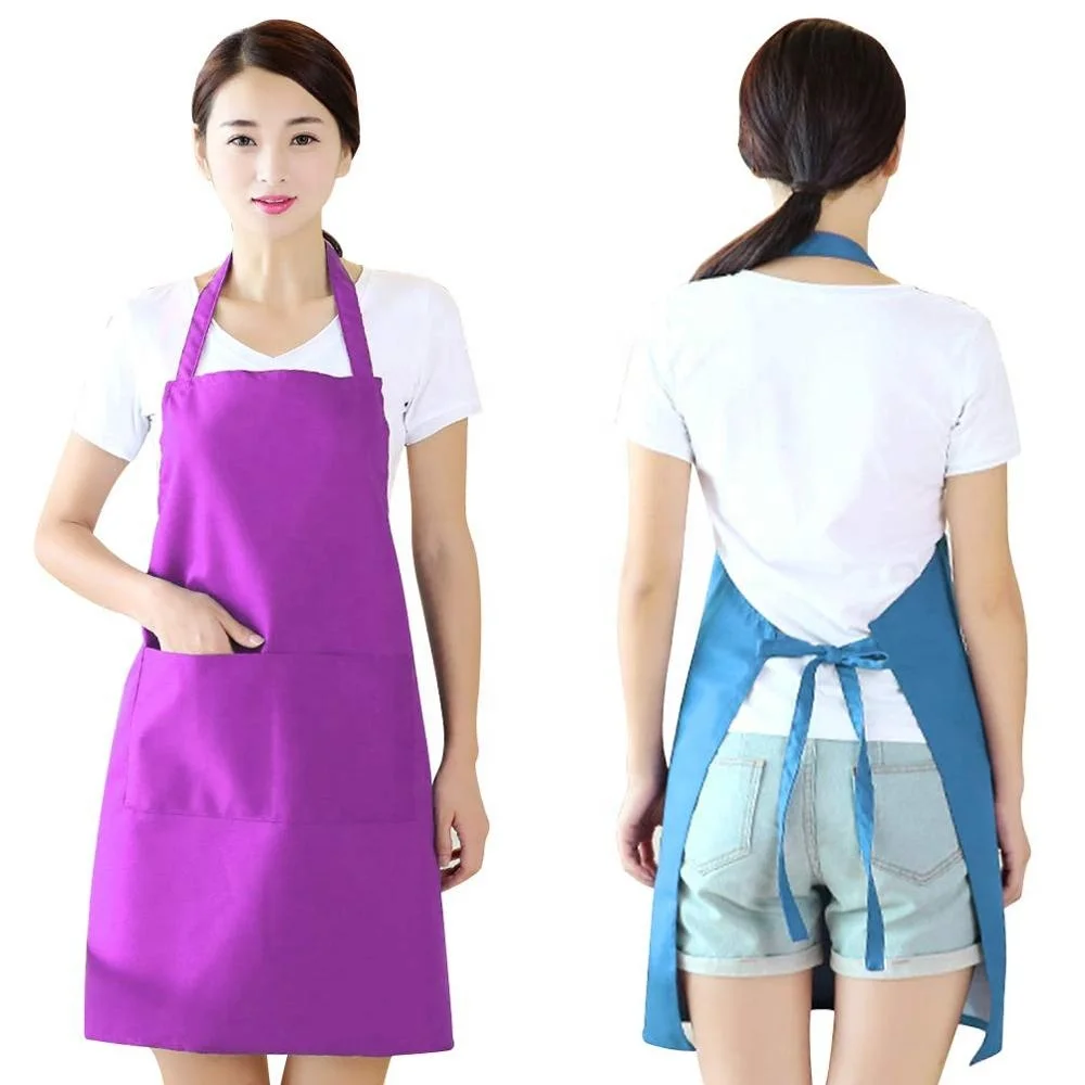 

Wear Chef Apron Cotton Kitchen For Unisex Colorful Kitchen Apron Bulk With 2 Roomy Pockets For Kitchen