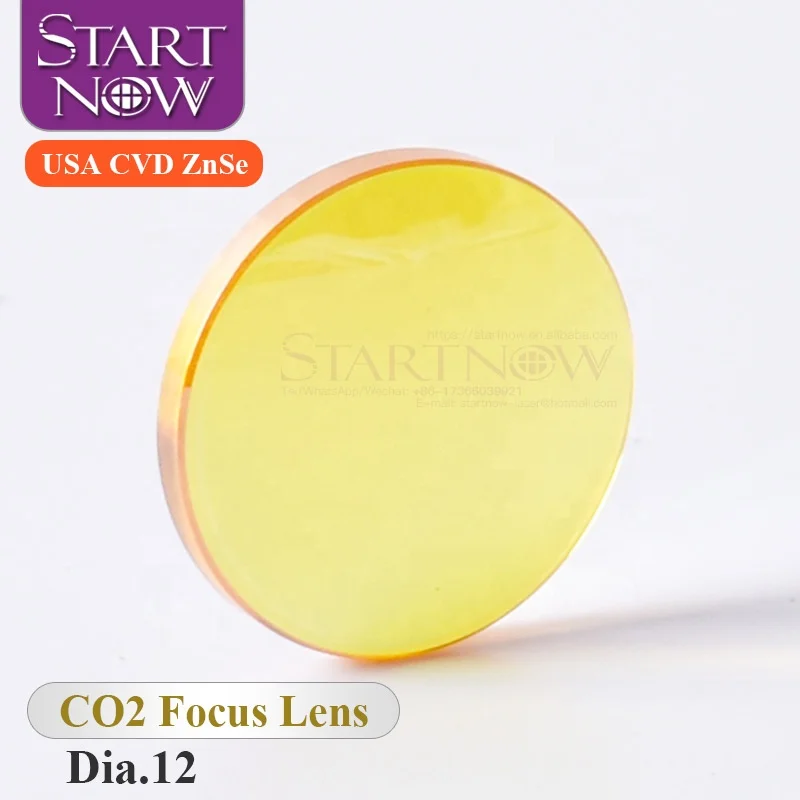 

Startnow USA CVD ZnSe Optical Lens D12 F38.1 Dia.12mm F38.1 50.8 50.8mm 1.5" 2" Focus Lens for CO2 Laser Machine