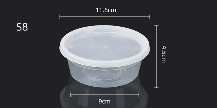 240ml disposable plastic clear sauce cup with airtight lid (S8)