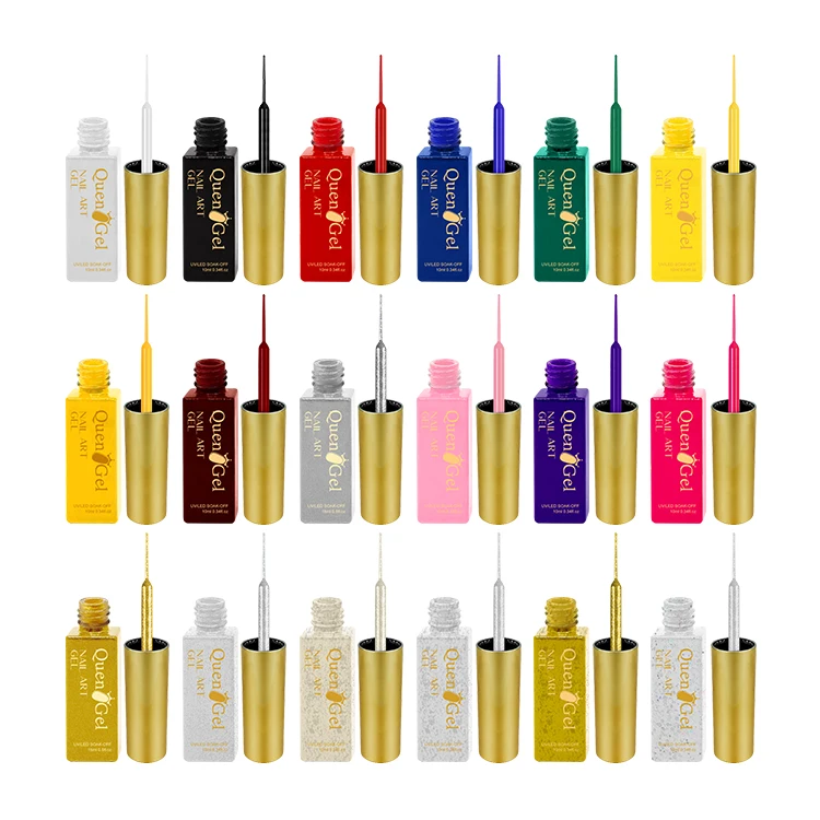 

Wholesale Best Selling Gel Liner Nail Art 18 Colors Soak Off Uv Liner Painting Gel For Nail Salon Art