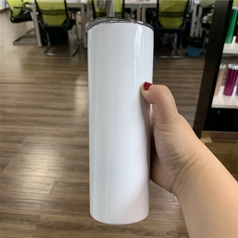 

20oz Blank Sublimation Total Straight Non Tapered All Straight White Blanks Sublimation Skinny Tumbler For Heat Press Printing