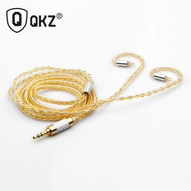 

Qkz headphones eight silver plated wire headphones upgrade line 0.75 2PIN headphones upgrade line silver-plated wire, Silver black, silver bronze