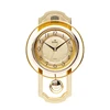 Golden plastic punctual music time and swinging quartz wall clock