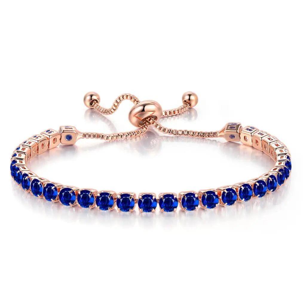 

Newest Popular Couple Chain Tennis Bracelets AAA Multiple Colors Crystal Bracelet