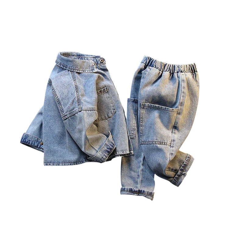 Autumn Long Sleeve Children's Denim Suit Boy's Clothing Sets Toddler Tracksuit Sets