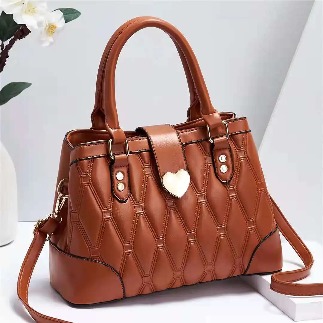 

New Simple Elegance Female Big PU Leather Purse Shoulder Bag Slanting Cross Body Messenger Bag Luxury Lady Tote Ba