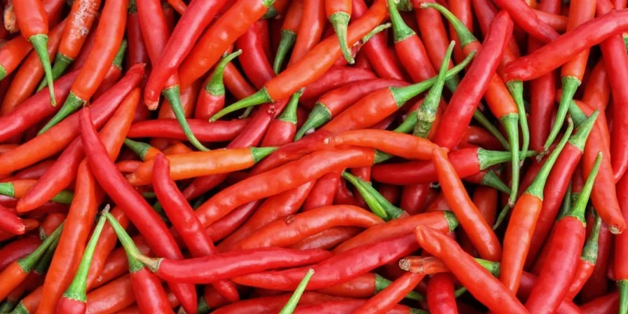 Comparative sizes of common chili peppers