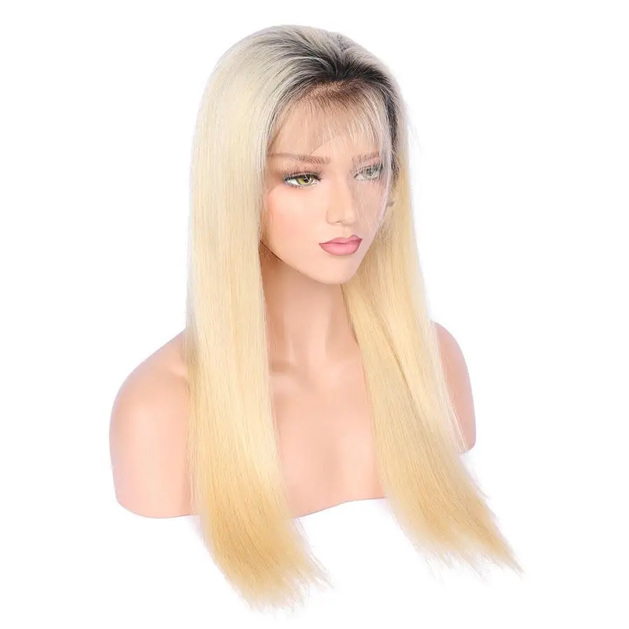 Spicy hair Dark Root Blonde Wig For Black Women Remy 1B 613 Brazilian Ombre Lace Front Human Hair Wig With Baby Hair