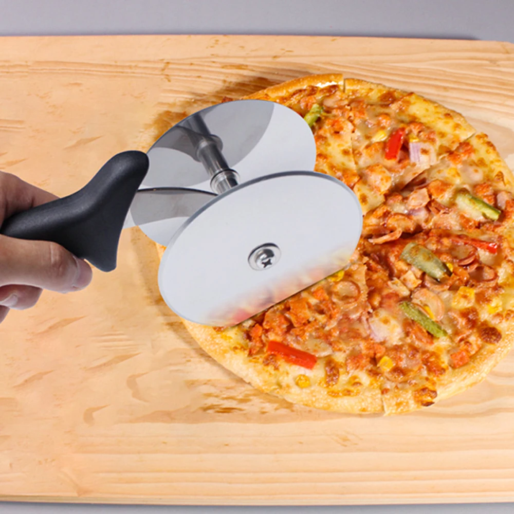 

Multifunction Premium 430 Stainless Steel Pizza Cutter Rocker Knife Tools