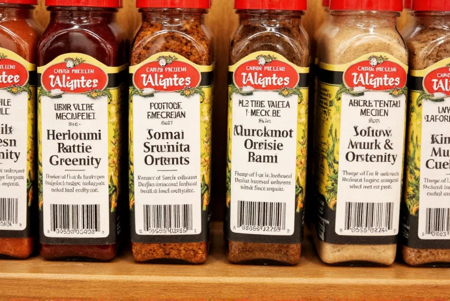 Properly labeled spice jars with dates and contents clearly marked