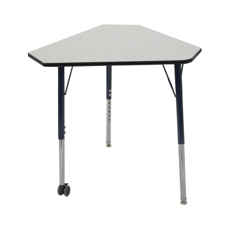 
Diamond shape HPL single student school desk and chair set 