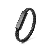 

Custom Fashion Bracelets Phone Cable Charging Charger USB Leather Bracelet