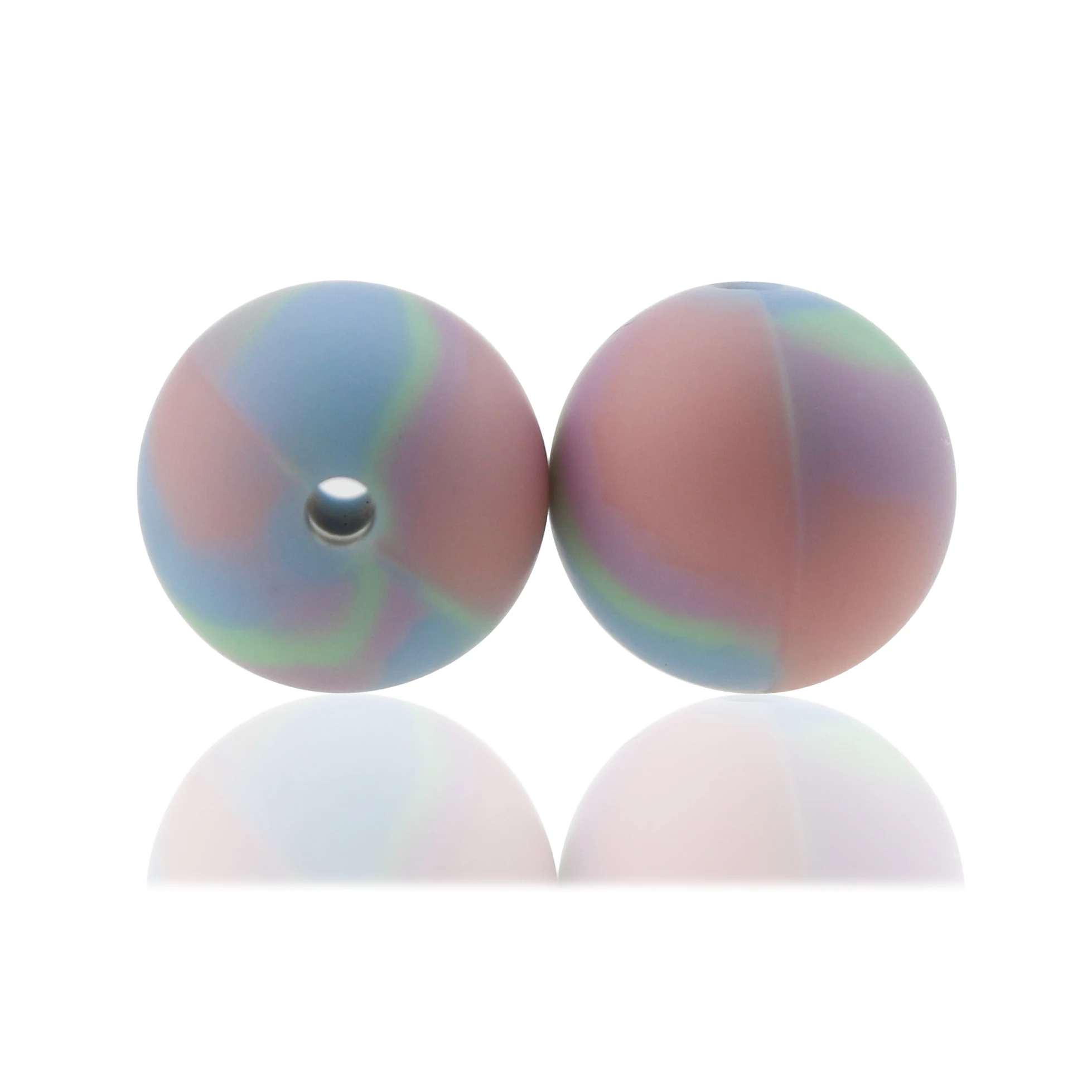

New Fashion BPA Free Rainbow Tie-Dye Colors Hexagon Mickey Lentil Teething Silicone Beads for making jewelry