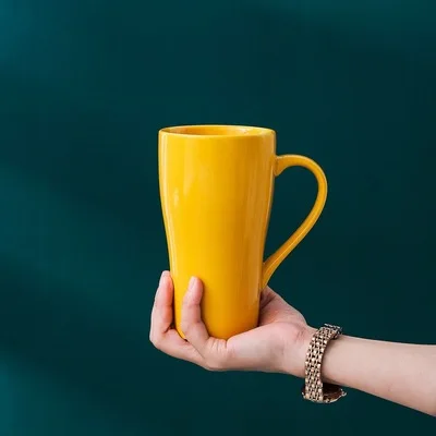 

Nordic personality ins style simple and large-capacity travel home ceramic mug custom LOGO, As shown