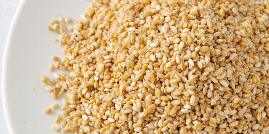 Microwaving sesame seeds in a bowl