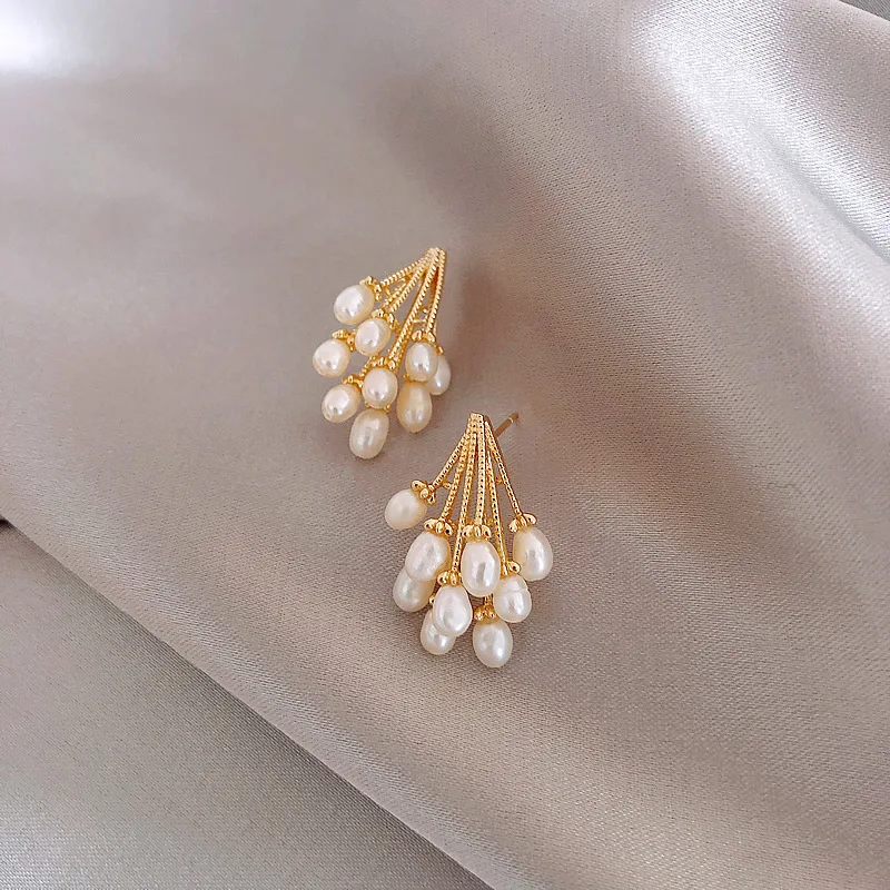 

Vershal 925 Sterling Silver Needle Pearl String Antique Earrings For Women, Picture