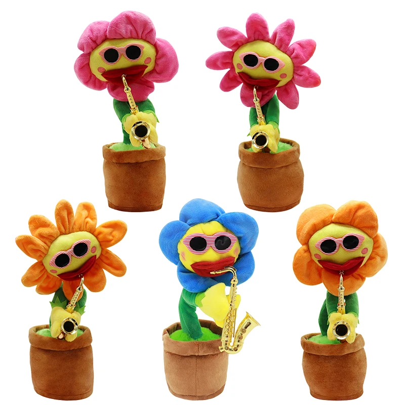 

EE782 120 English Singing Dancing Cactus Plush Toys Stuffed Flower Doll Electric Shake Sunflower Recording Dancing Sunflower