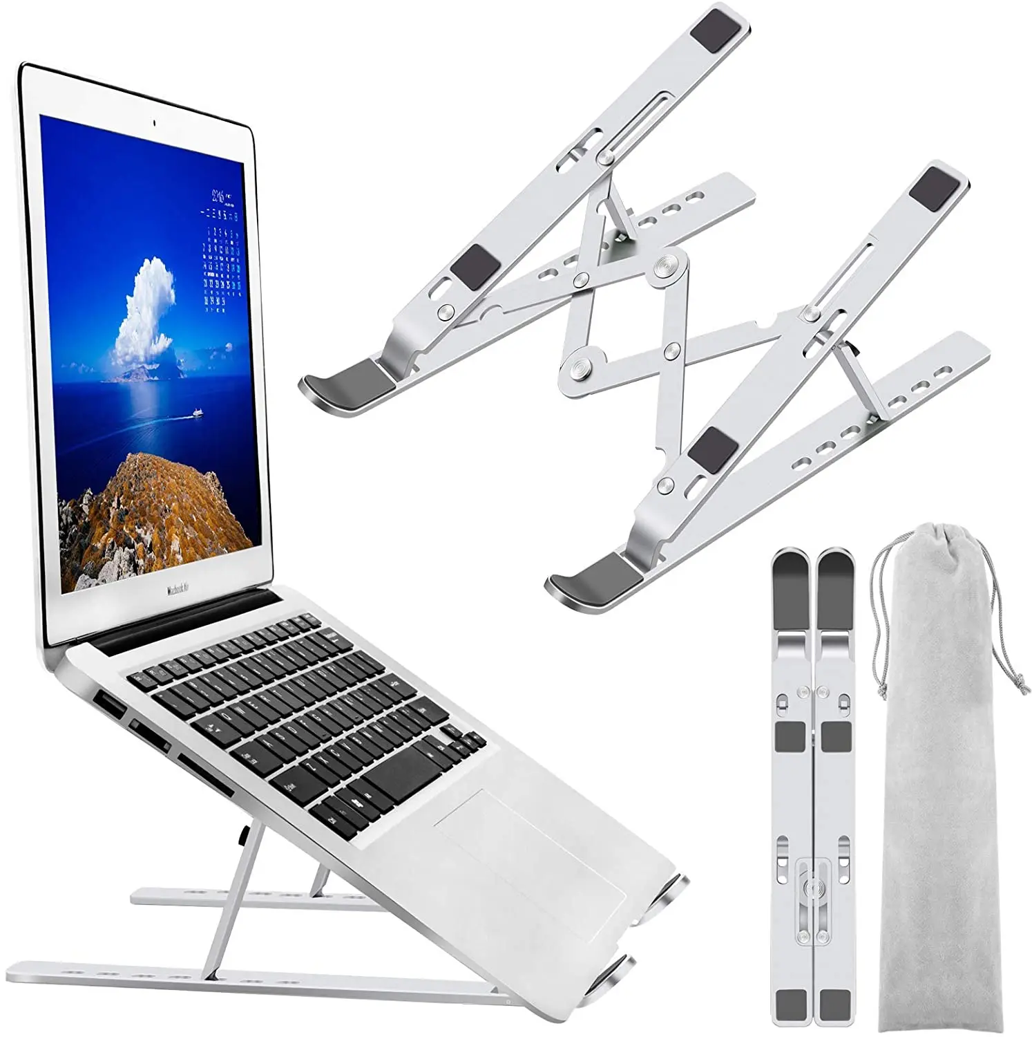 

Ergonomic Height Adjustable Aluminum Foldable Desktop Portable Laptop Stand