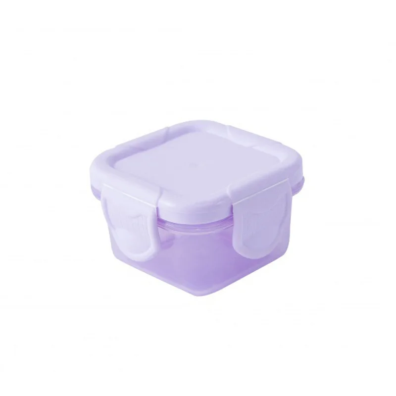 

Mini Airtight Food Storage Containers square plastic jam jar with lid multicolor 150ml Leakproof Baby Food Containers, Pink ,purple, blue,yellow