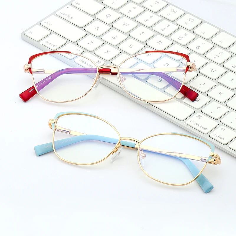 

SHINELOT 95696 Fashion Memory Ladies Optical Frame Prescription Glasses With Blue Light Filter Spring Hinge Eyewear Ready Stock