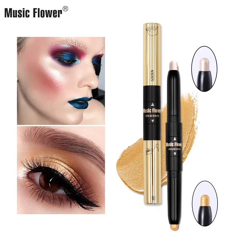 

wholesale double end eye shadow long-lasting waterproof cosmetics shiny metallic eyeshadow stick