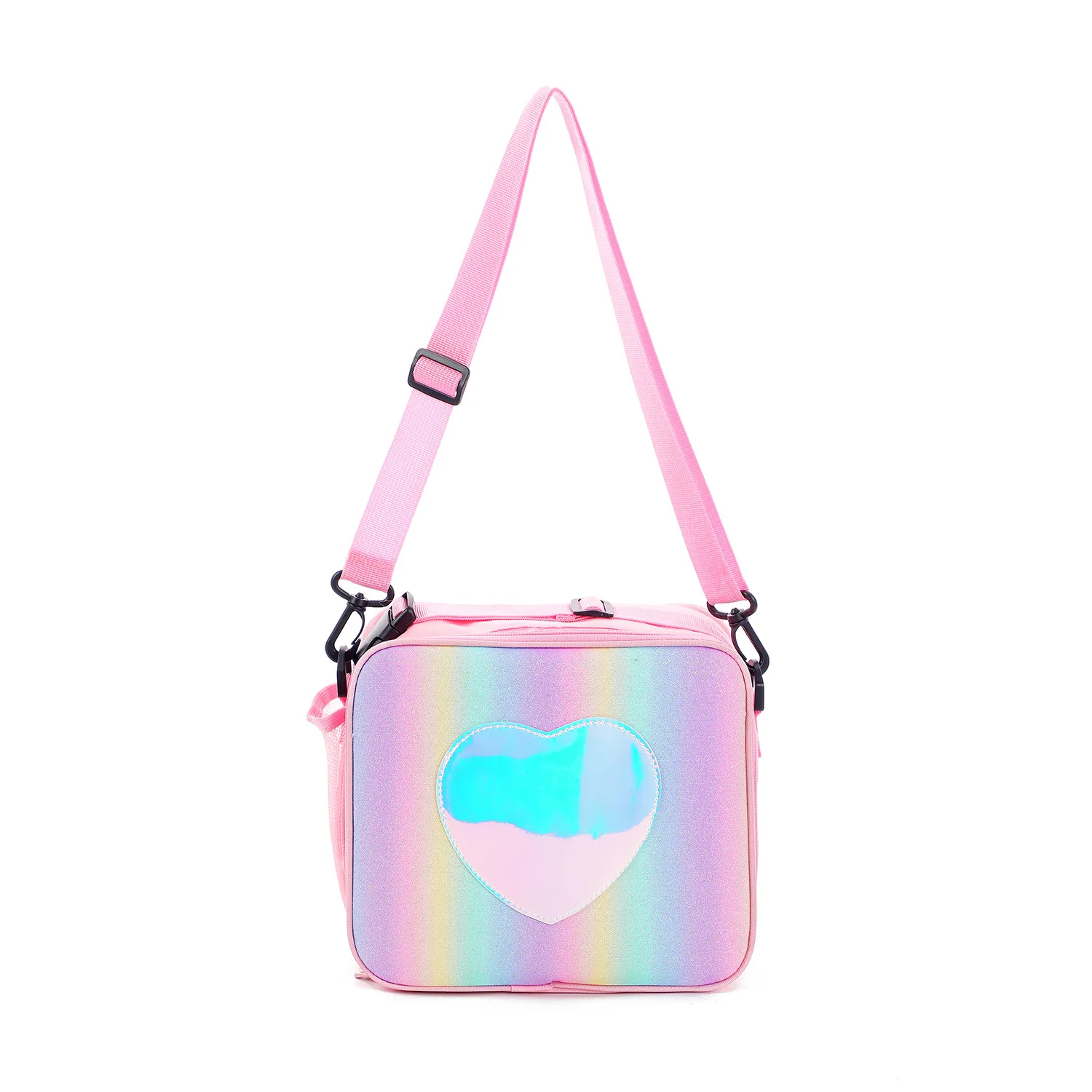 

Outdoor Picnic Rainbow Color Glitter Insulated Lunch Bag Portable Girls Cute Picnic Cooler Bag, Green,pink,purple