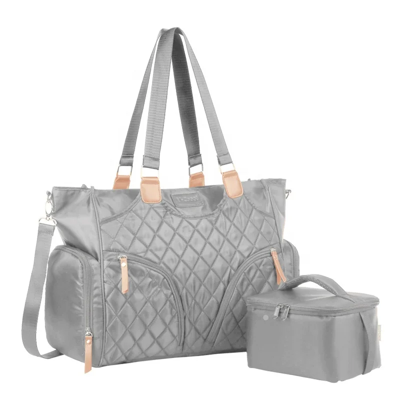 

V-Coool wholesale PU Leather mum tote bag diaper bag for baby