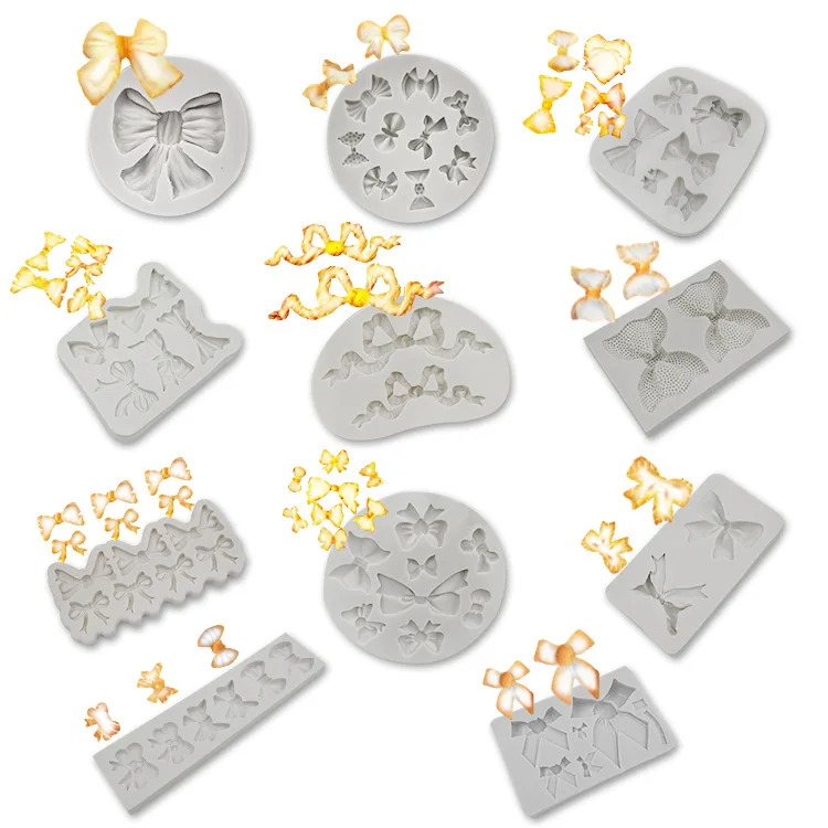 

Bow Collection fondant liquid silicone cake mold DIY cake decoration baking utensils chocolate mold