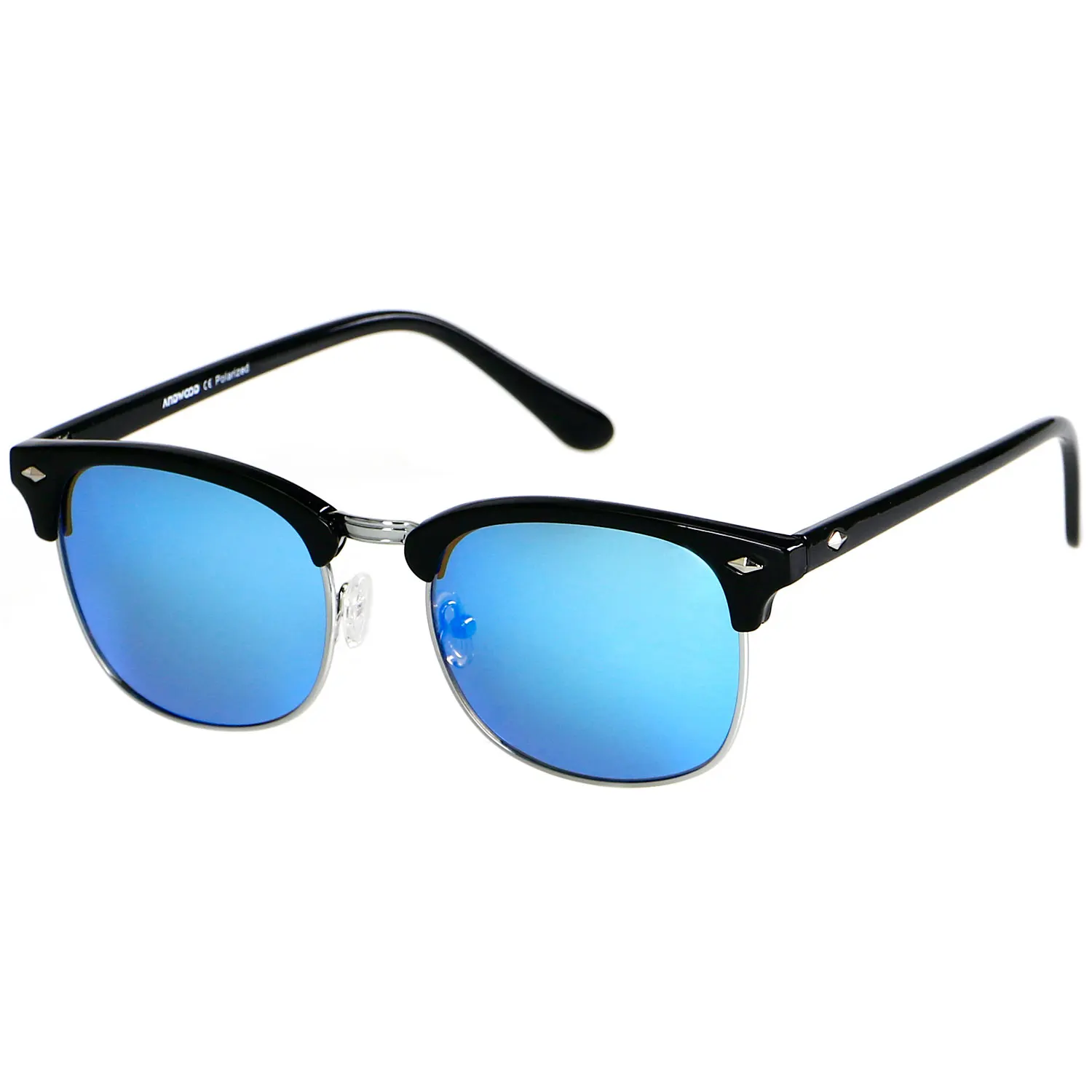 

Wholesale and retail classic retro design hot selling reyban Ice blue mirror lens fashion polarized glasses 2021