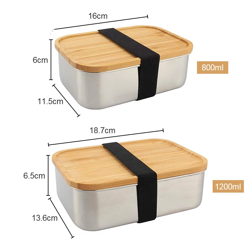 

Mikenda Eco-Friendly Metal Material Wholesale Bamboo lid&spoon lunch box with silicone sleeve, Customized color