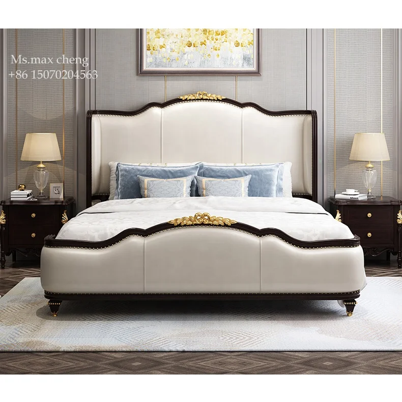 New European Wooden Bed Designs Carved Solid Wood Bed Antique Wooden