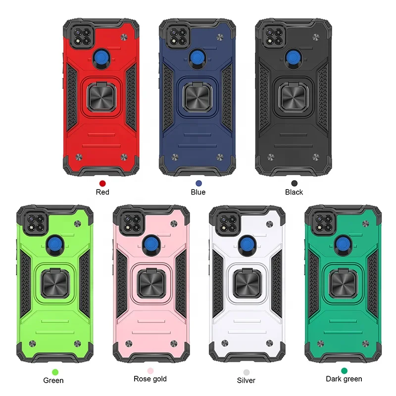 

Rotating Kickstand Mobile Phone Cases for Xiaomi Note 9 Full Cover Car Mount Cell Phone Case for Redmi 9A 9C