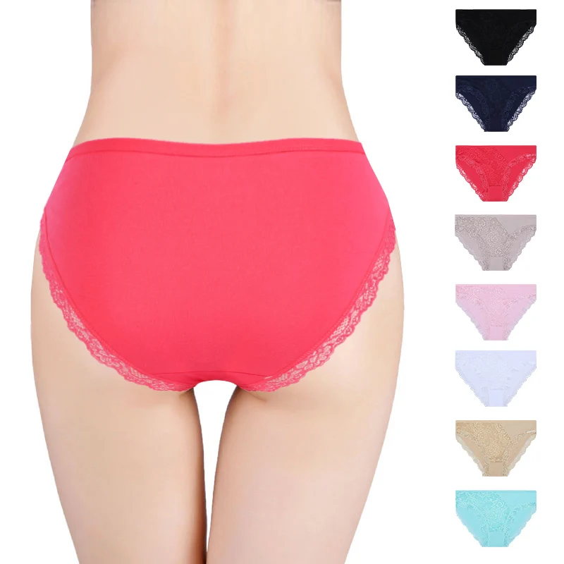 

UOKIN High Waist Breathable Ice Silk Panties Womans Underwear Lace Panties Seamless, Eight colors