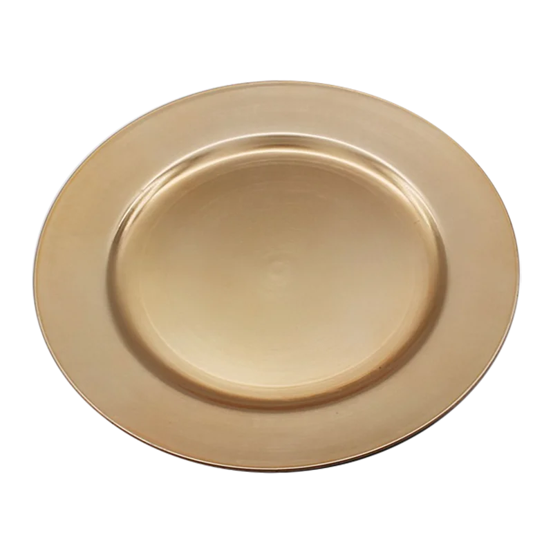 Wholesale Promotion Cheap Plastic Plate Wedding Decoration Use Gold