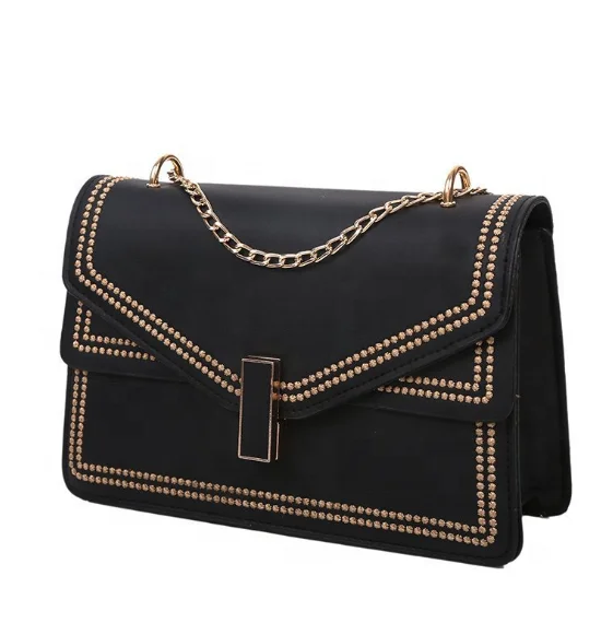 

New designer chain messenger bag PU leather sling shoulder bags, Customized color