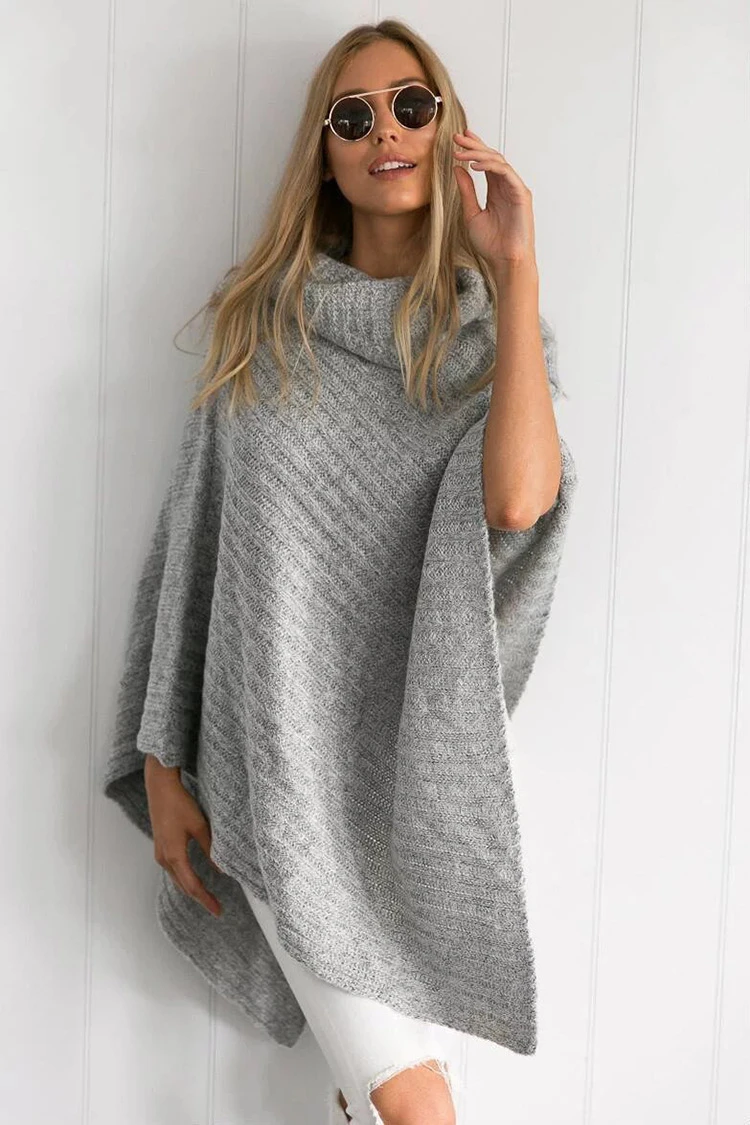 OEM Wholesale High Neck Poncho weater,5 Pieces