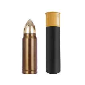 Image of gun shell Bullet Thermos Bottle 12 Gauge Insulated Bottle ,Cartridge gun Shell Desig Thermos Bottles with Cups
